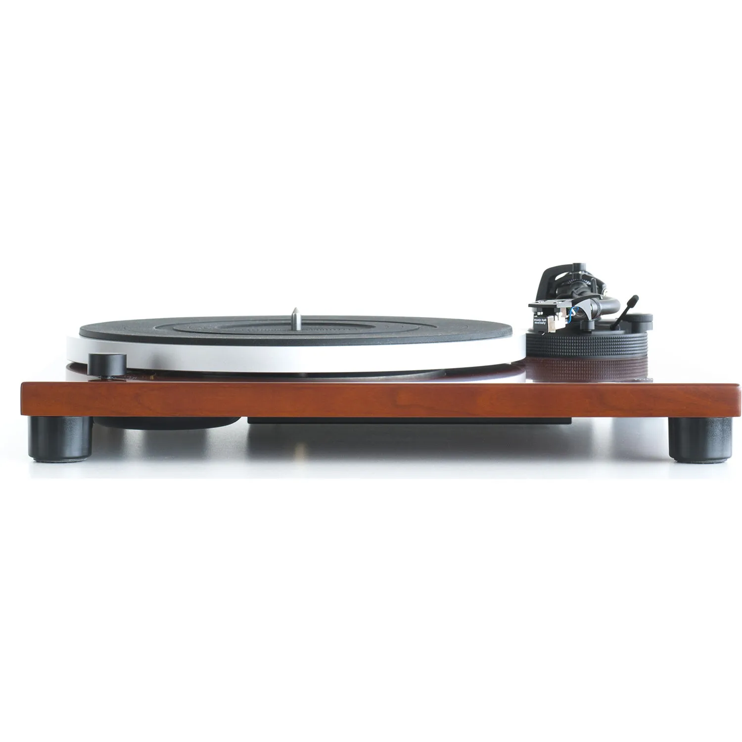 Experience Crystal Clear Sound with Music Hall mmf-1.5 Turntable Built-in Phono Preamp S-Shaped Aluminum Tonearm Removable Headshell Low Noise Belt-Drive Design Quick and Easy to Assemble