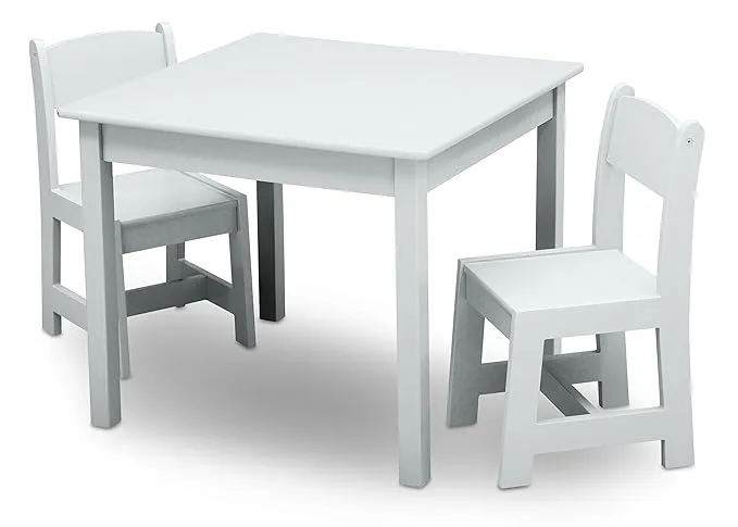 Delta Children MySize Table & Chairs Set Bianca White