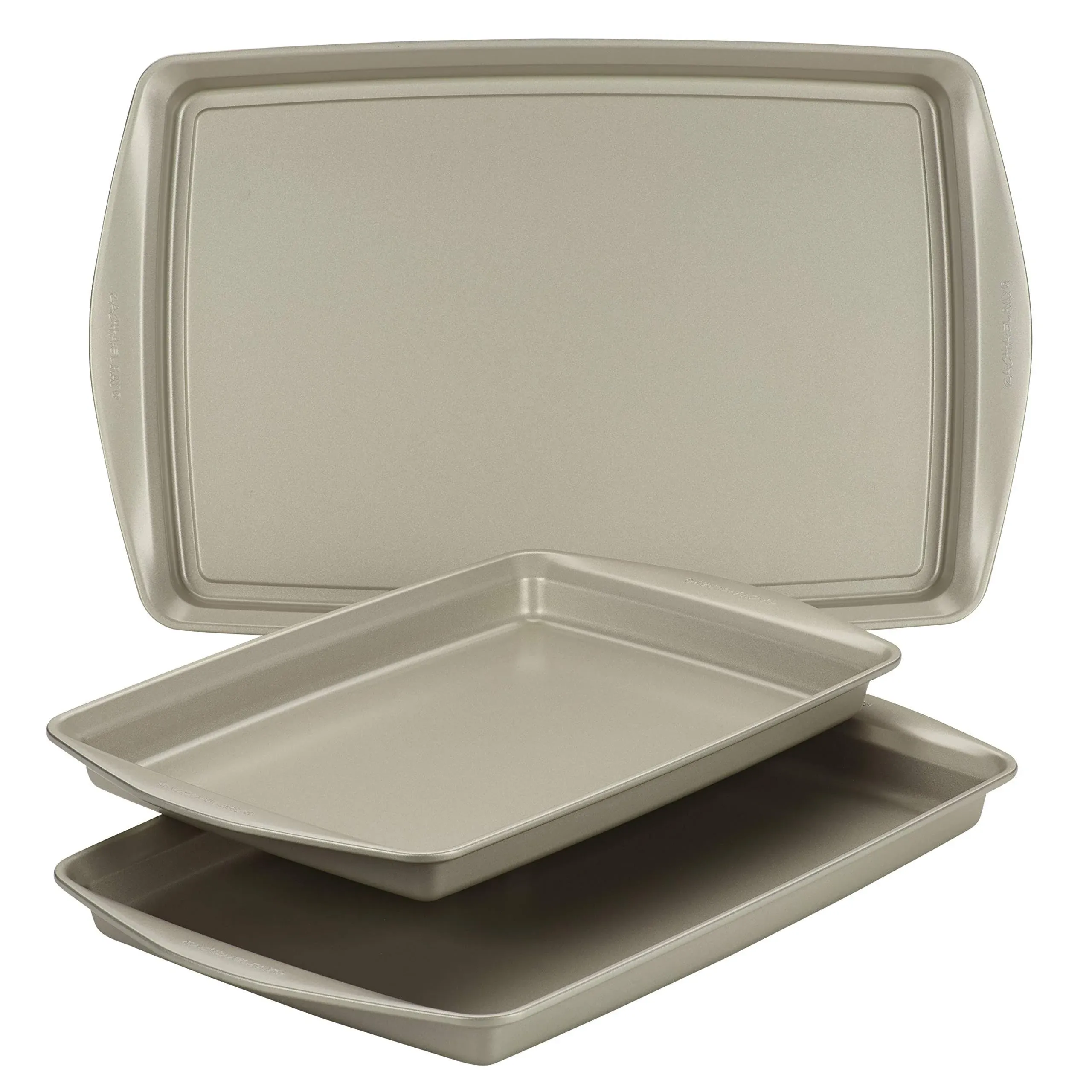 Rachael Ray - 3-Piece Nonstick Bakeware Cookie Pan Set - Silver