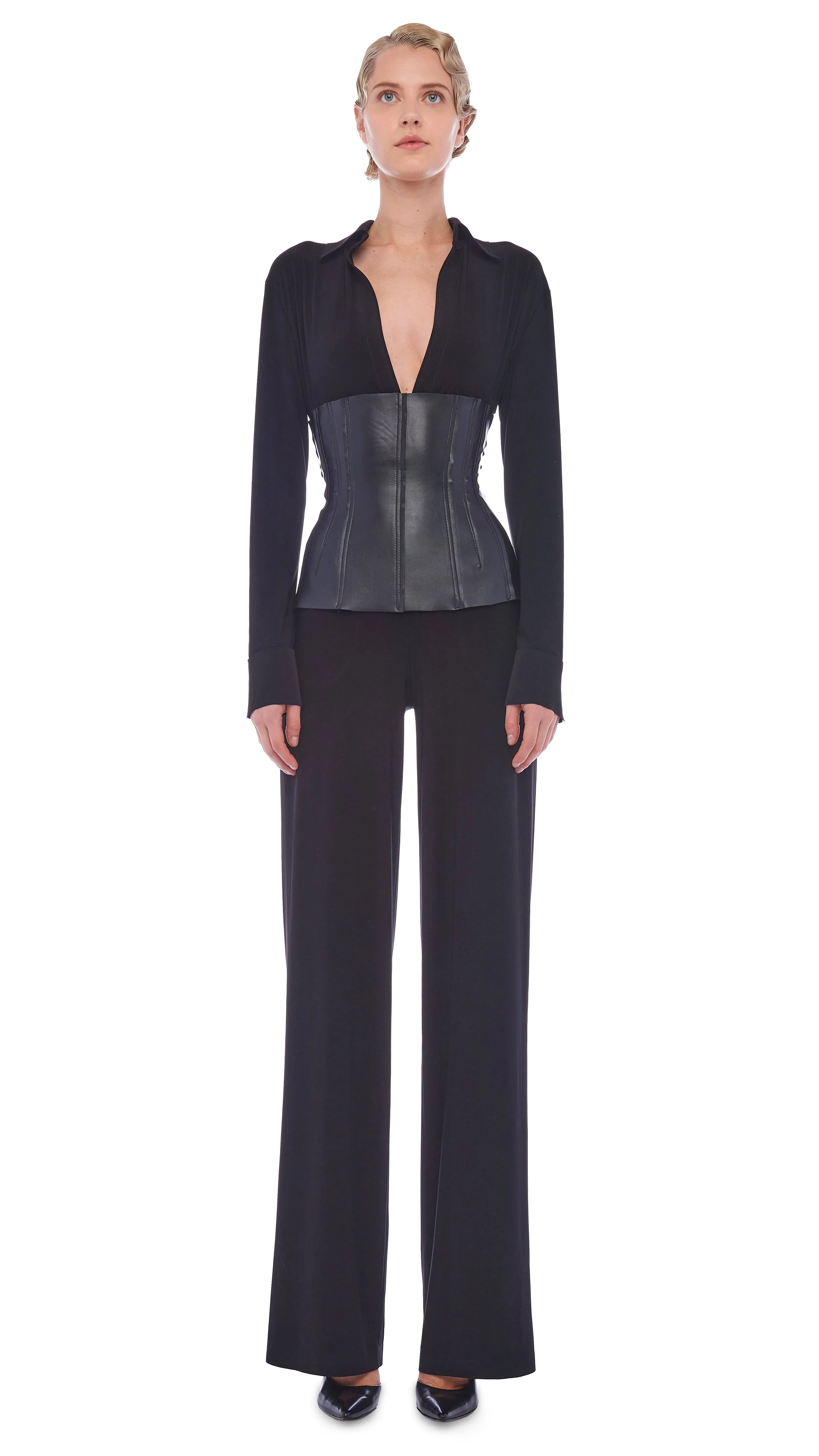 Norma Kamali Women's NK Shirt Straight Leg Jumpsuit