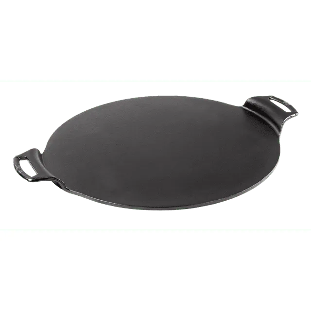 Lodge Pre-Seasoned 15 inch Cast Iron Pizza Pan, Round Dual Handles, Black