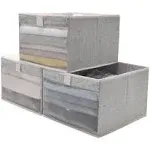 Foldable Fabric Storage Boxes Decorative Storage Boxes 3-Pack 12.4&#034;x11.6&#034;x8.<wbr/>1&#034;