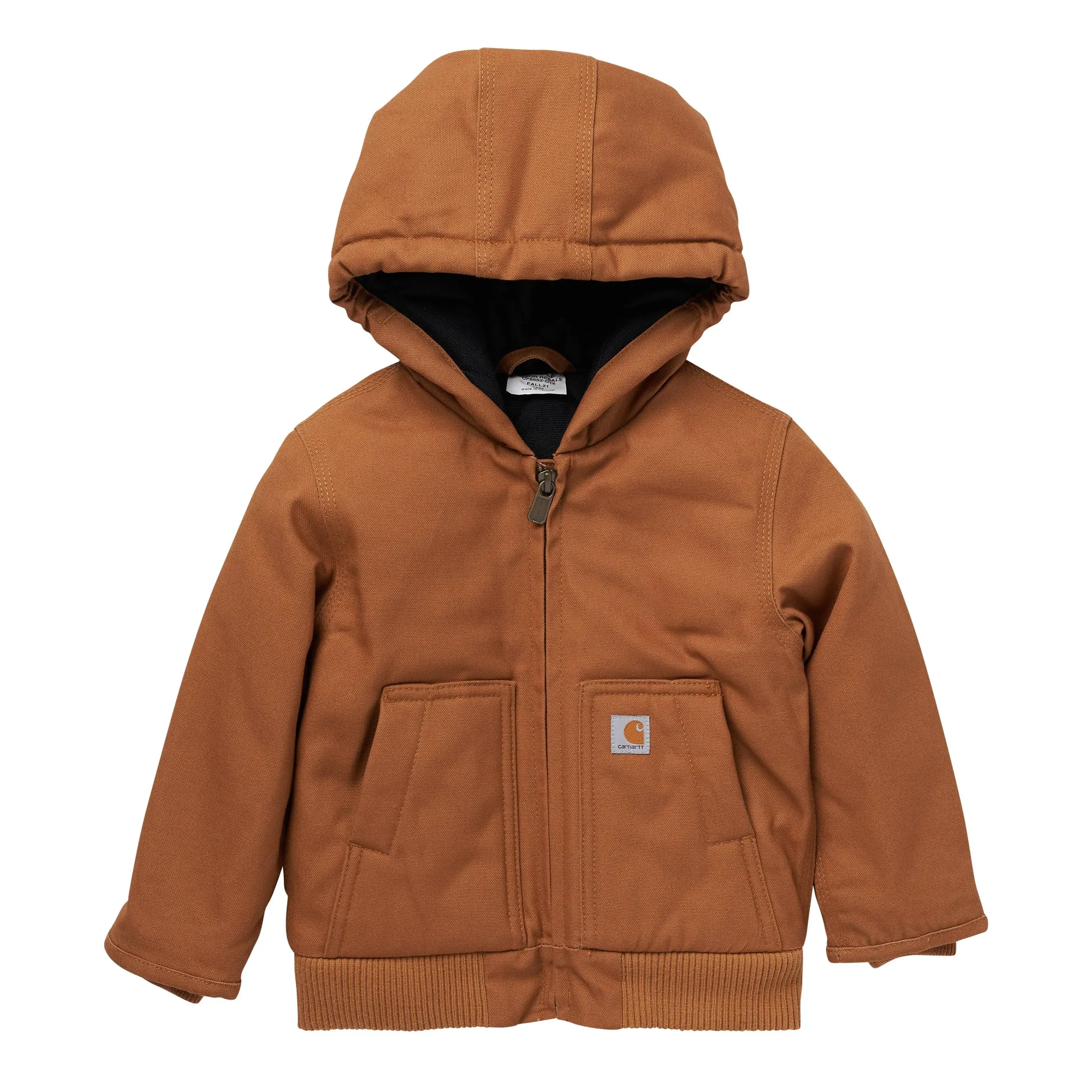 Boys' Carhartt Canvas Insulated Hooded Active Jacket Toddler 3T Brown