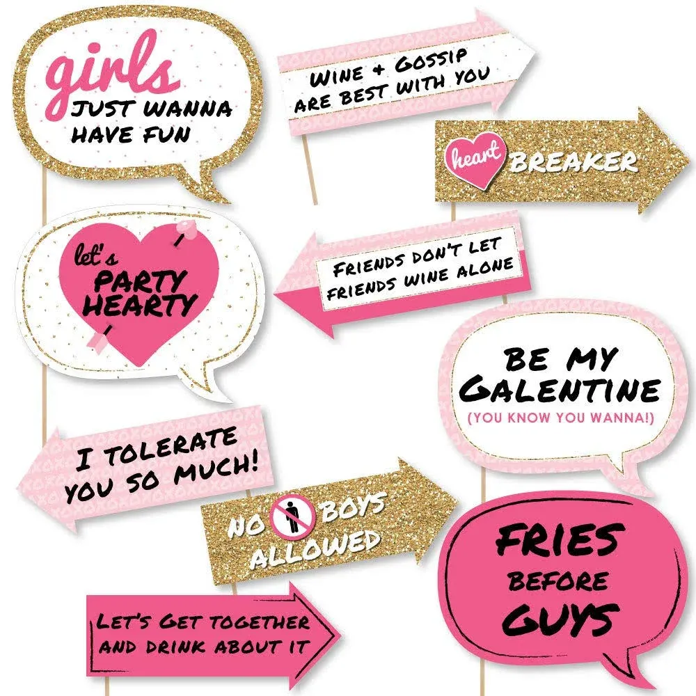 Big Dot of Happiness - Funny Be My Galentine - Valentine's Day 10 Piece Photo ...