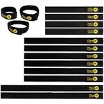 Quick-Straps by Wrap-It Storage - Assorted 12-Pack (Black) - Hook and Loop Hose