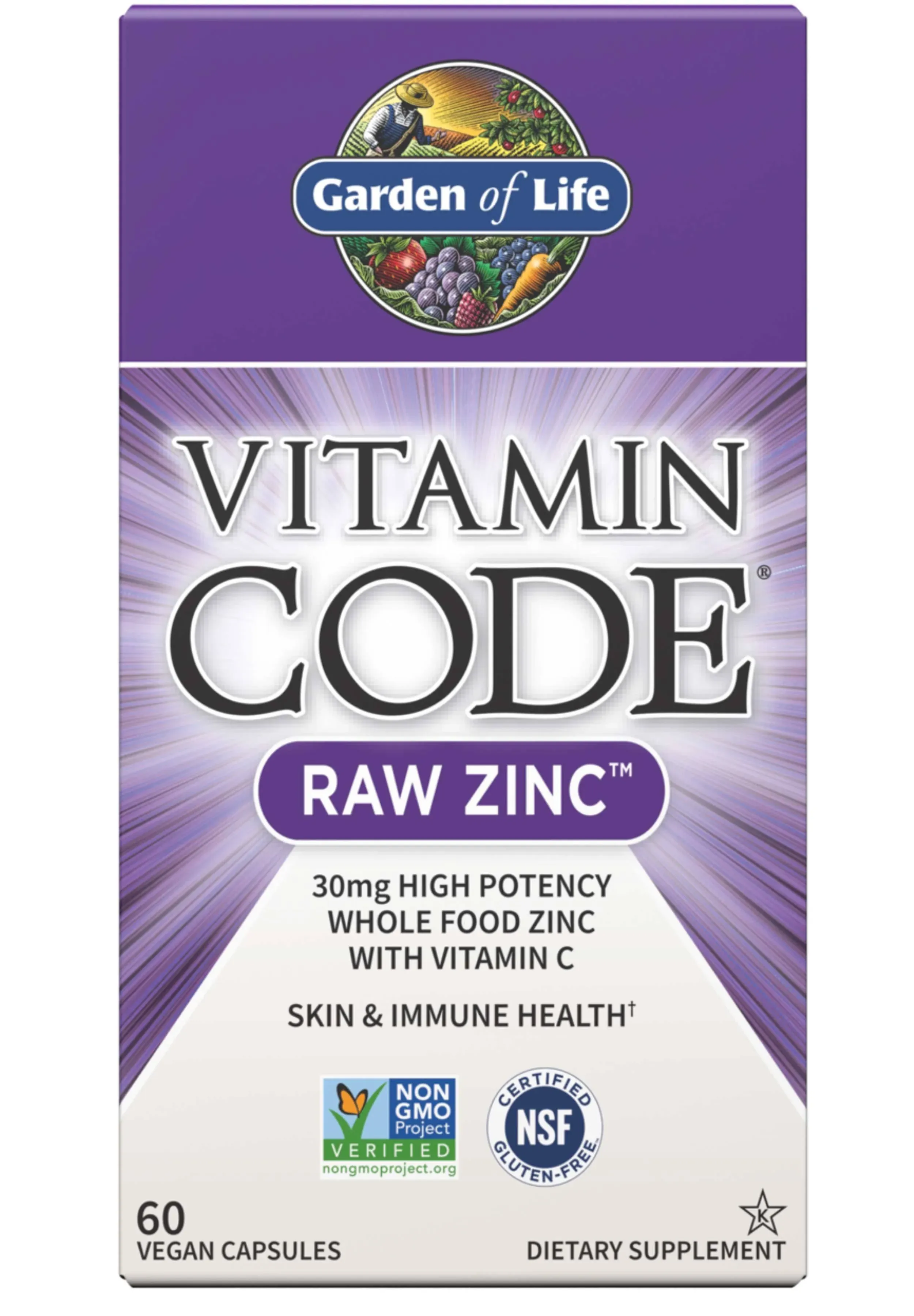 Garden of Life Vitamin Code Raw Zinc, Capsules - 60 count