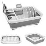 Beishini Collapsible Dish Drying Rack,Portable Dish Drainer, Dinnerware Drainer Organizer for Kitchen RV Campers Travel Trailer Space Saving Kitchen Storage Tray