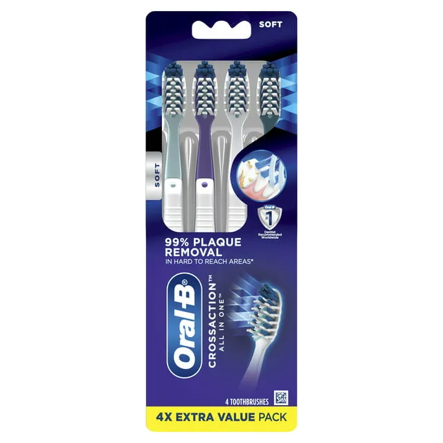 Oral-B Cross Action All In One Manual Toothbrush, Soft