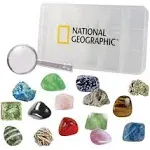 National Geographic Rocks and Minerals Education Set - 15-Piece Rock Collection Starter Kit with Tiger