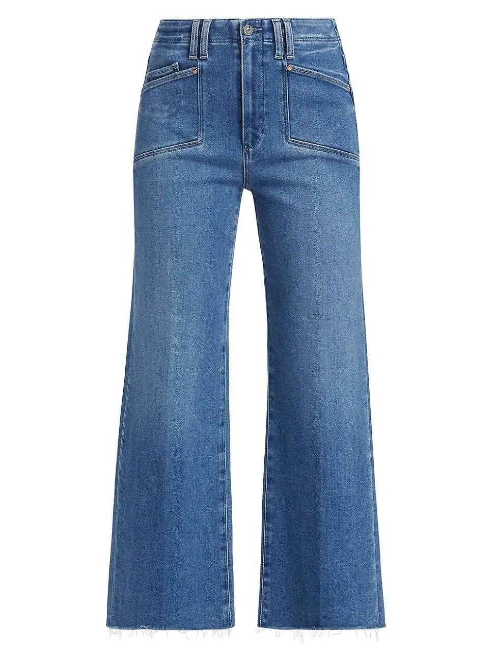 PAIGE Anessa High-Rise Wide-Leg Distressed Jeans