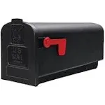 Parsons Black, Medium, Plastic, Post Mount Mailbox