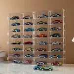 inout 1/64 Toy Car Display Case Compatible with Hot Wheels,Clear Acrylic Hot Wheels Display Case,Matchbox Car Storage Box,hot Wheels Storage Case with Dust Cover