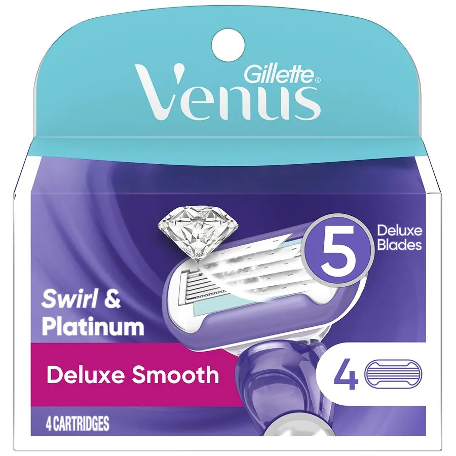 Gillette Venus Women's Razor Blade Refills Swirl 4 Count