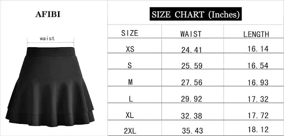 Afibi Casual Mini Stretch Waist Flared Plain Pleated Skater Skirt