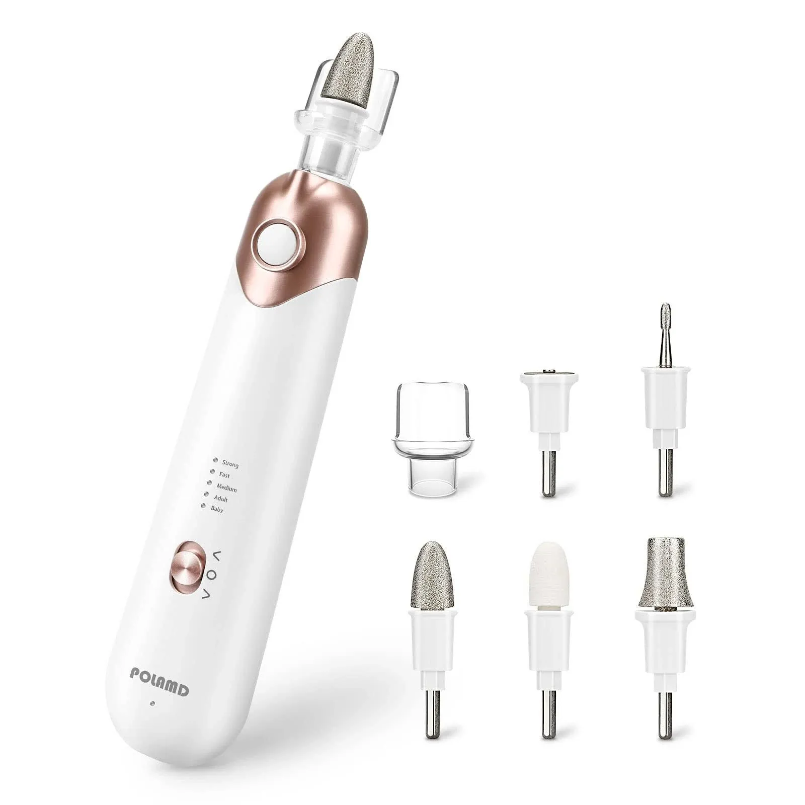 Professional Manicure Pedicure Kit, Electric Nail File Set, Cordless White