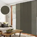 Chicology Woven Adjustable Sliding Panel Track Blind, Size: Up to 86 inchw x 96 inchh, Gray