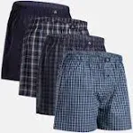 DANISH ENDURANCE Men’s Boxers, Woven Cotton Boxers for Men, Loose, Breathable & Lightweight Boxer Shorts, 4 & 6 Pack