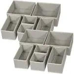 DIOMMELL 12 Pack Foldable Cloth Storage Box Closet Dresser Drawer Organizer