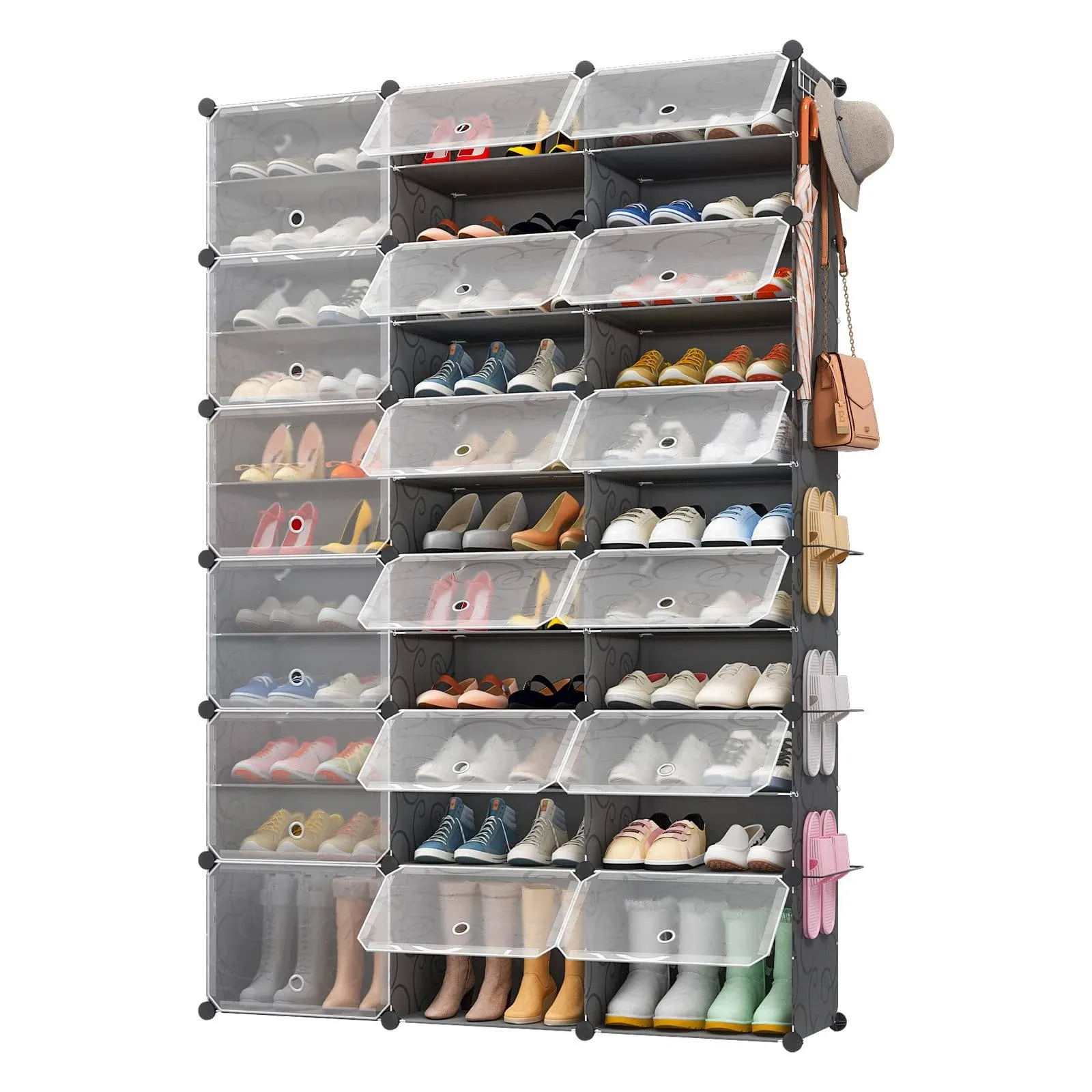 Aeitc 72 Pairs Shoe Racks Expandable Shoe Organizers