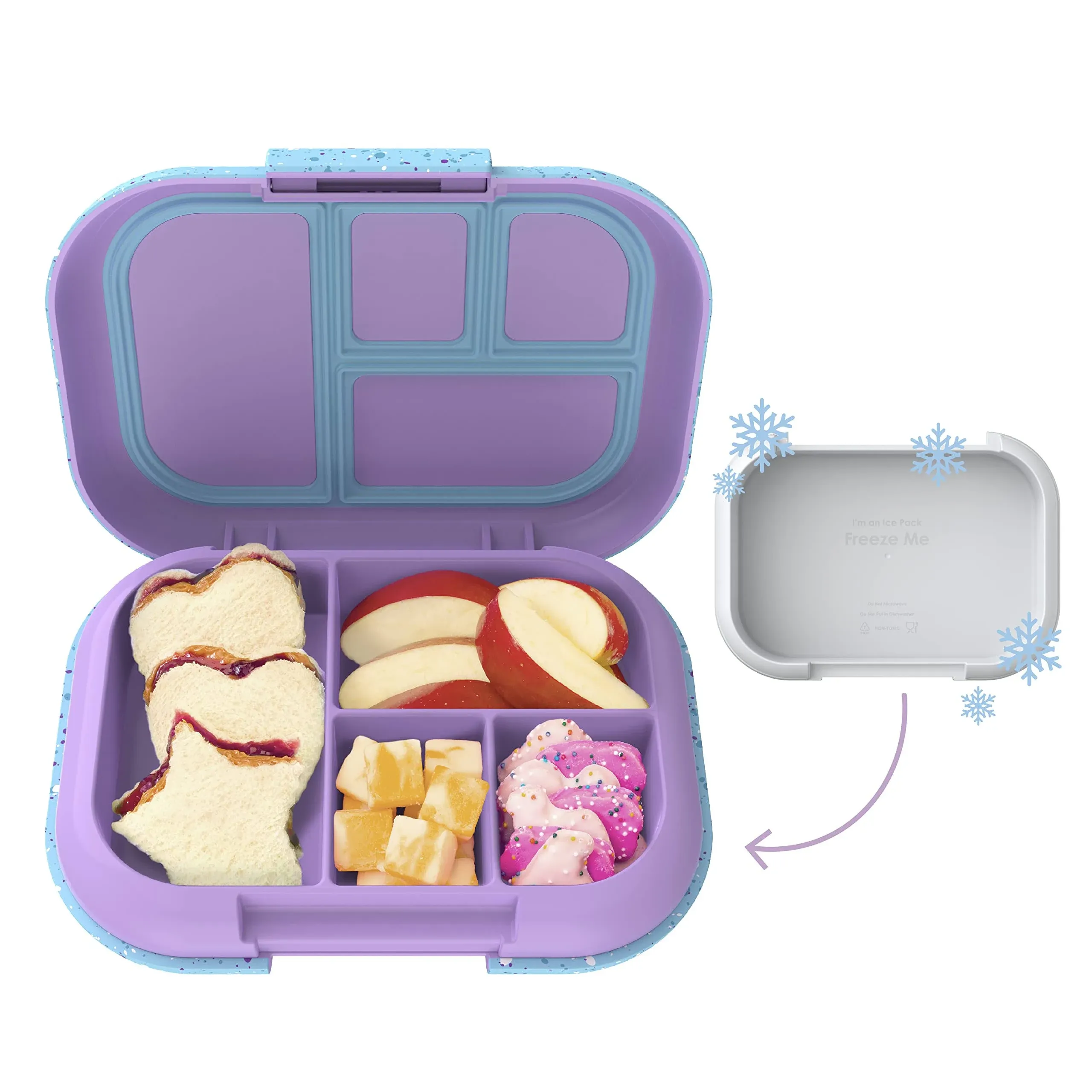 Bentgo Kids Chill Leak-proof Lunch Box, Vivid Orchid Speckle