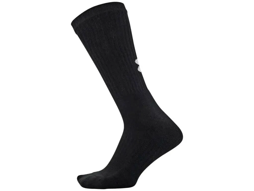 Under Armour Adult Training Cotton Crew - 3-Pack Socks Black XL