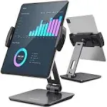 AboveTEK Business Kiosk Aluminum Tablet Stand, 360 Swivel Tablet & Phone Holders for Any 4-14" Display Tablets or Cell Phones, Professional & Sturdy