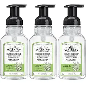 J.R. Watkins Foaming Hand Soap For Bathroom or Kitchen, Scented, USA Made And Cruelty Free, 9 Fl Oz, Coconut, 3 Pack 