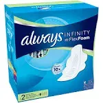 Always Infinity Super Pads with Wings, Unscented, Size 2 - 46 count