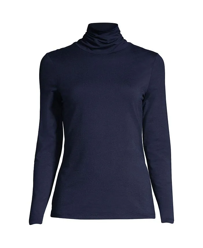 Lands' End Women's Lightweight Fitted Long Sleeve Turtleneck