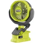 Ryobi 18-Volt Personal Battery Powered Clip Fan Kit with 4.0 Ah Battery, Charger and Bag Kit