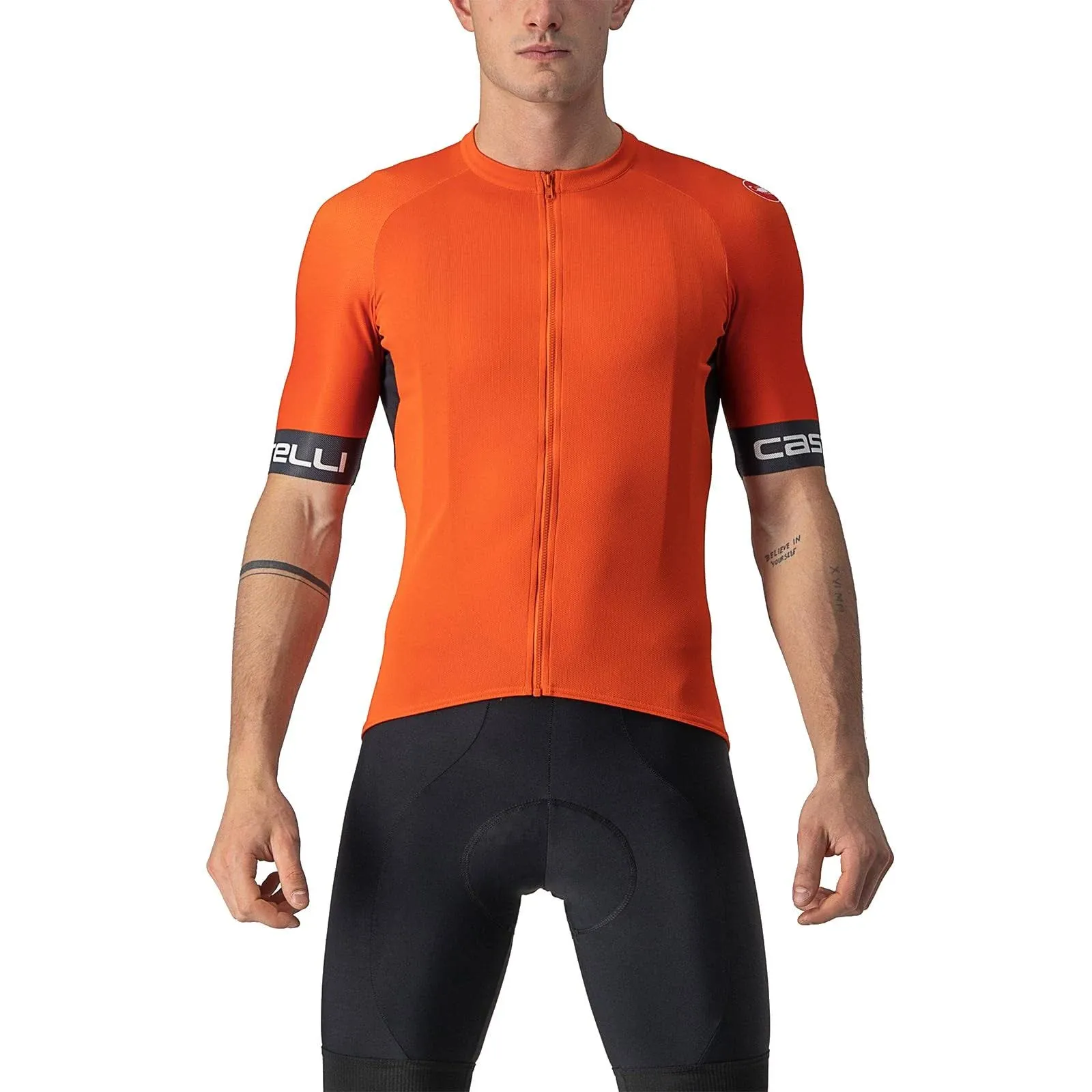 Castelli Men’s Entrata VI Jersey, Quarter Length Sleeve Zip Up Jersey for Aerodynamics, Gravel Biking & Race Cycling