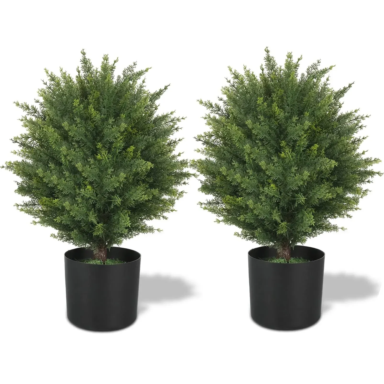 Ecolvant Two 21''T Artificial Topiary Ball Tree UV Resistant Artificial Shrubs ...