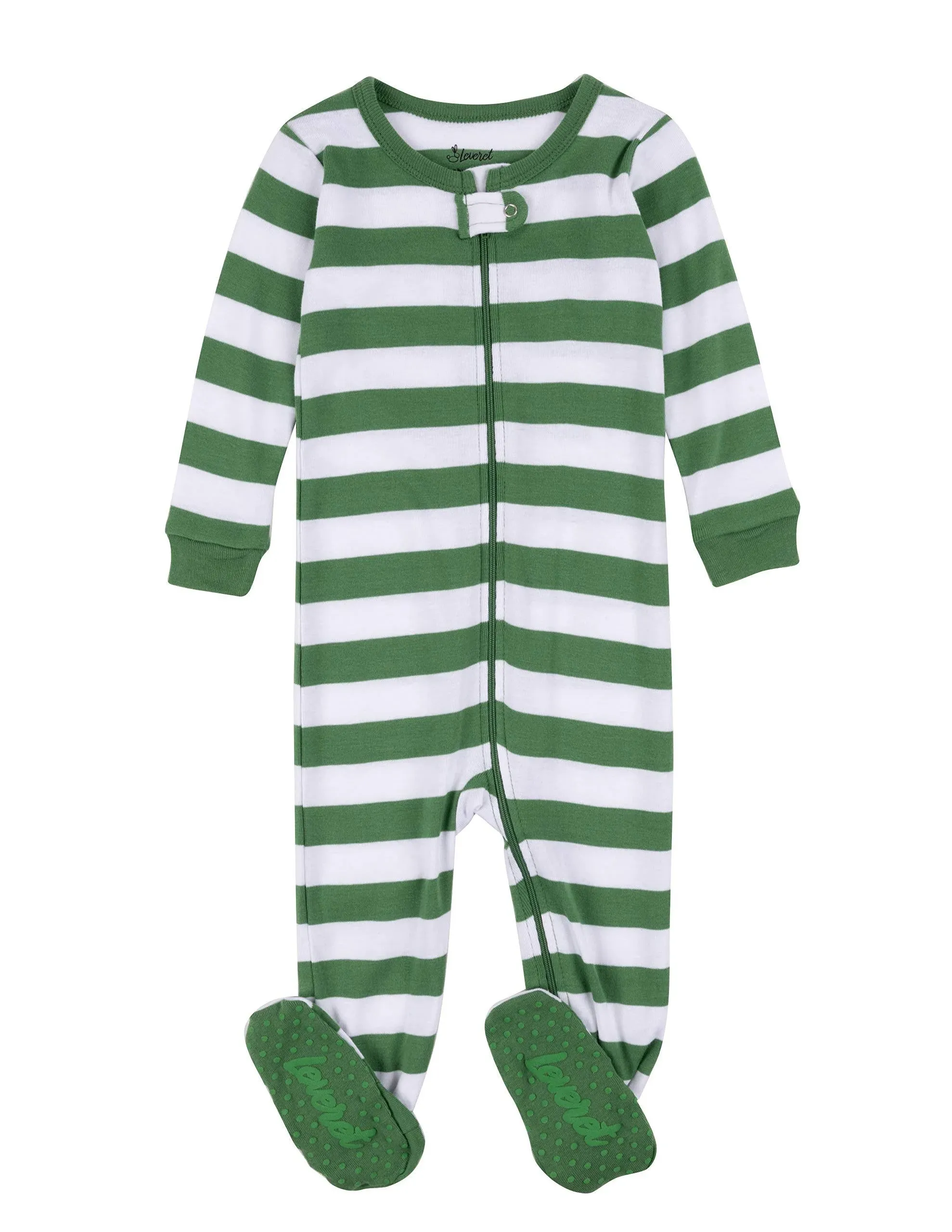 Leveret Kids Pajamas Baby Boys Girls Christmas Footed Pajamas Sleeper 100% Cotton (Size 6-12 Months-5 Toddler)