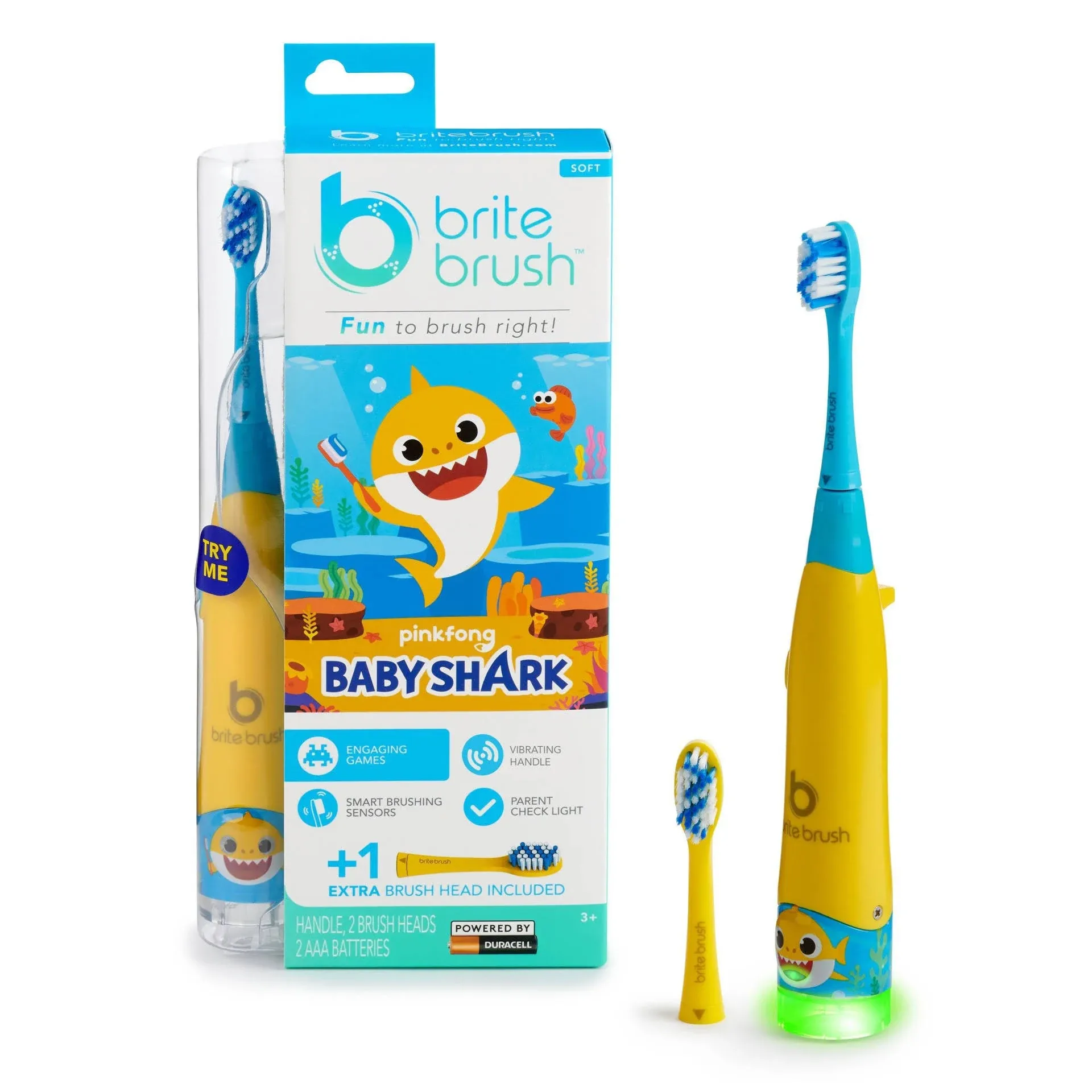 Brite Brush Pinkfong Baby Shark Tooth Brush Smart Interactive *New Sealed