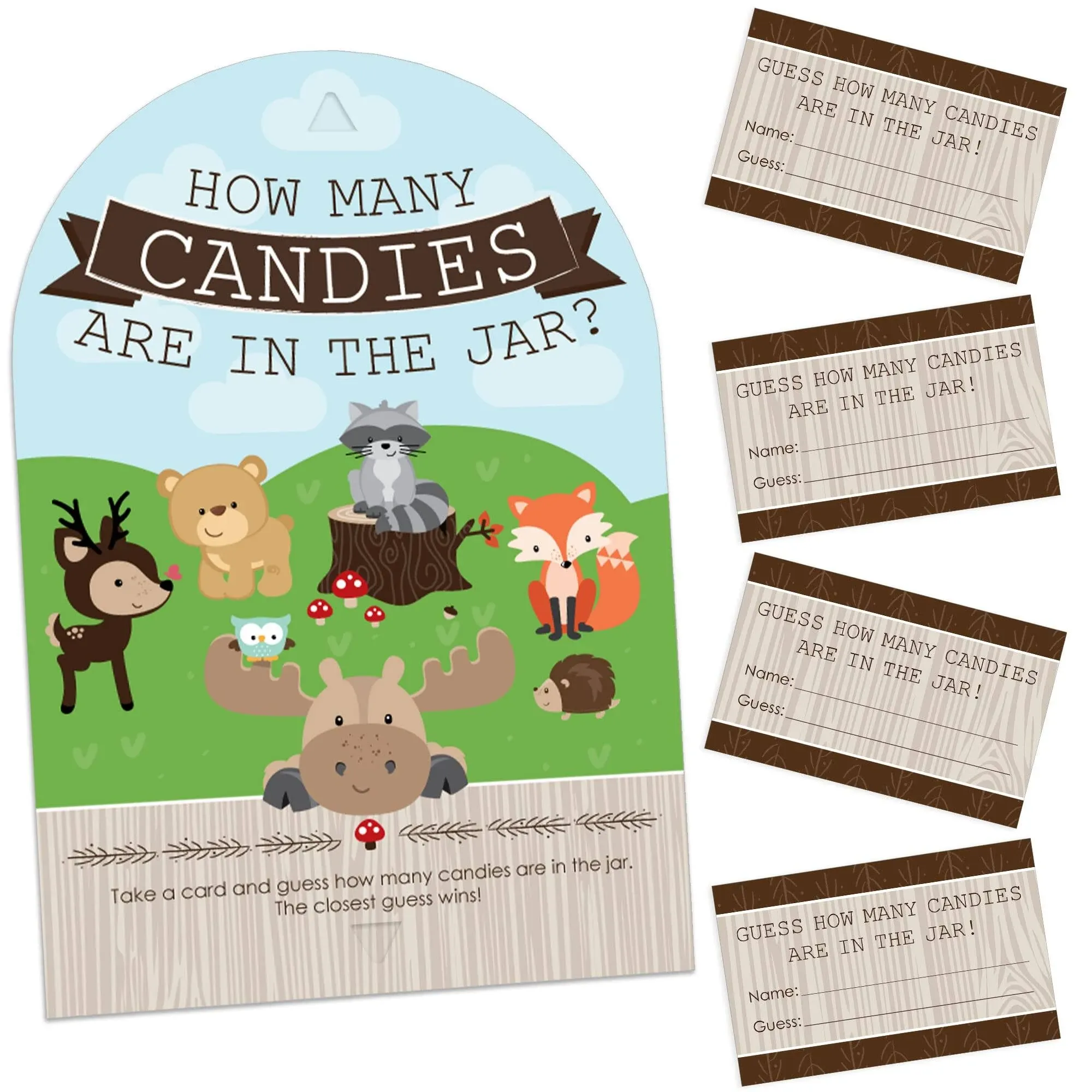 Big Dot of Happiness Woodland Creatures - How Many Candies Baby Shower or ...