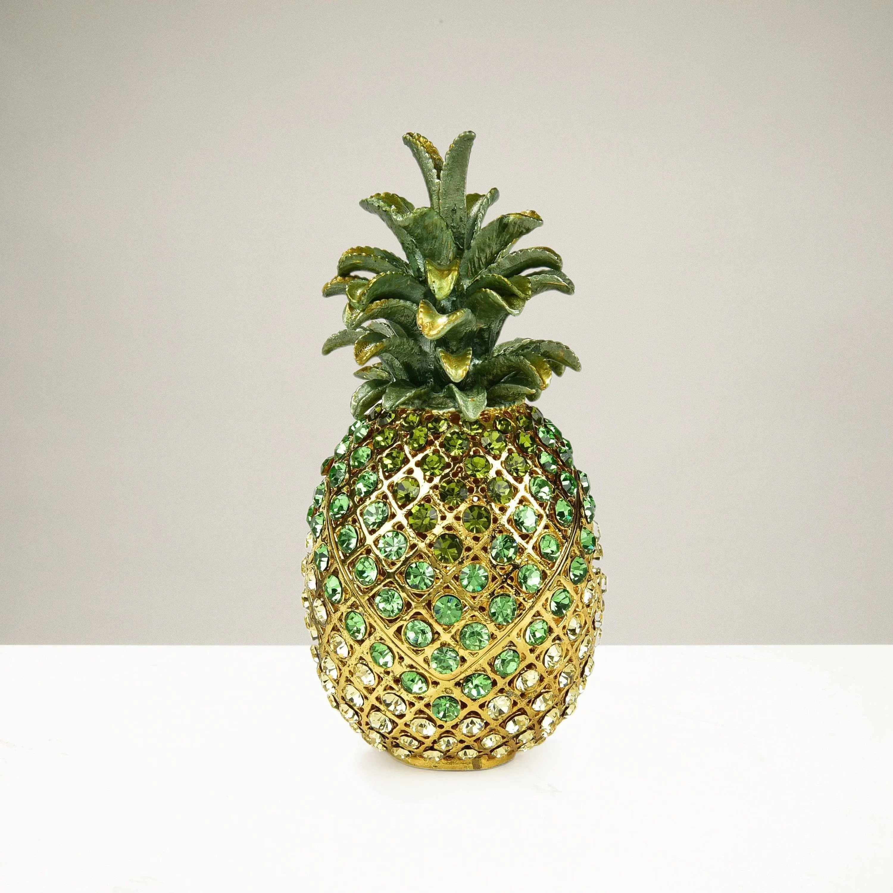 Pineapple Figurine Keepsake Box Made with Crystals | Kalifano.com