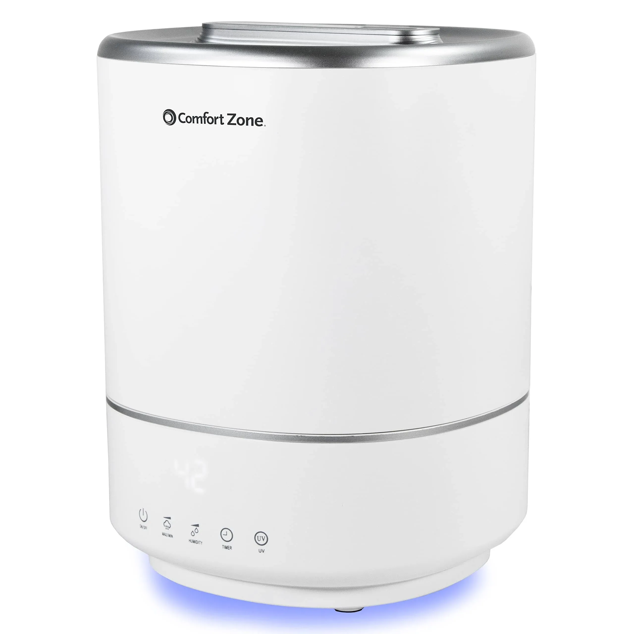 Comfort Zone czhd65 Top Fill Digital Humidifier w/wifi. Whisper-Quiet