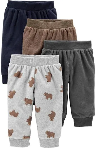 Baby Boys&#x27; Fleece Pants, Pack of 4