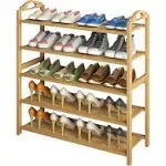 UDEAR Bamboo Shoe Rack 5-Tier Shoe Storage Organizer Entryway Shoe Shelf