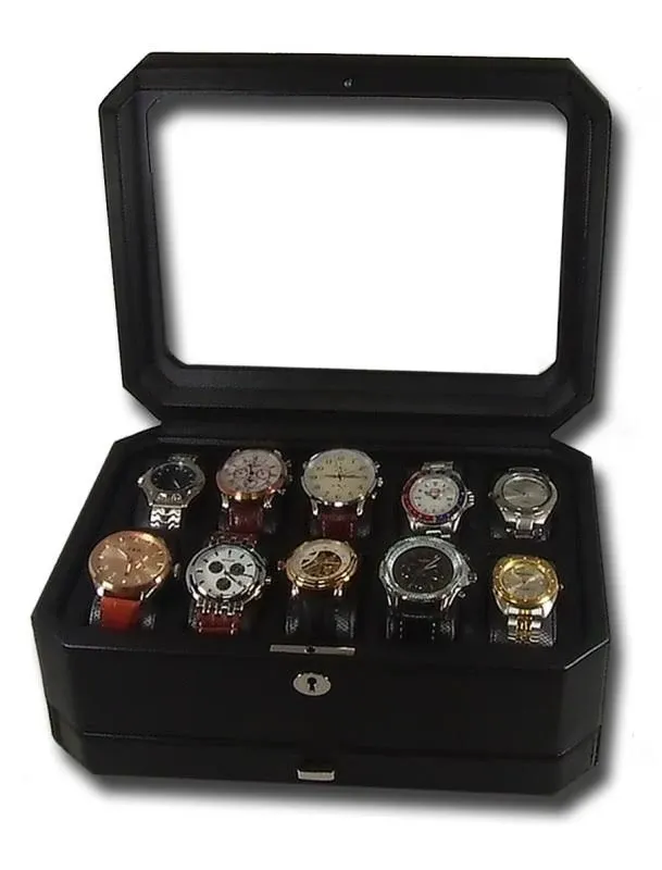 WOLF Windsor 10 Piece Watch Box with Storage