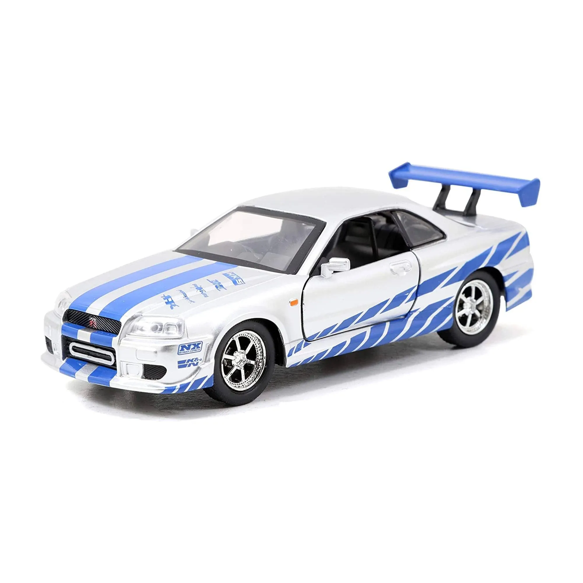 BRIAN&#039;S NISSAN SKYLINE GT-R (R34) SILVER FAST &amp; FURIOUS 1/32 DIECAST JADA 97184