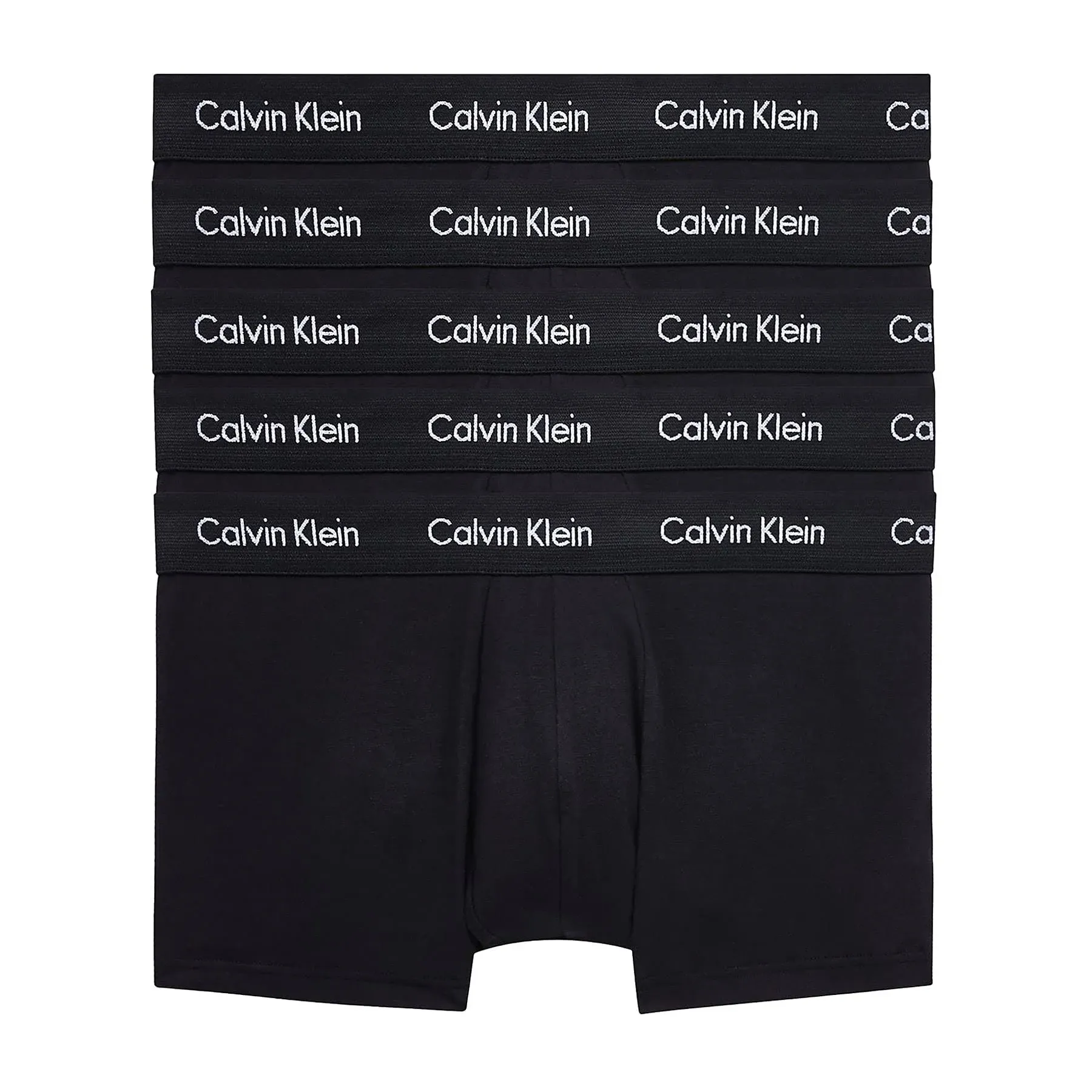 Calvin Klein 5 Pack Cotton Stretch Low Rise Trunk - L Black