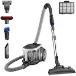 Vacuum Cleaner, Lightweight Vac for Carpets and Hard Floors, Silver with Black