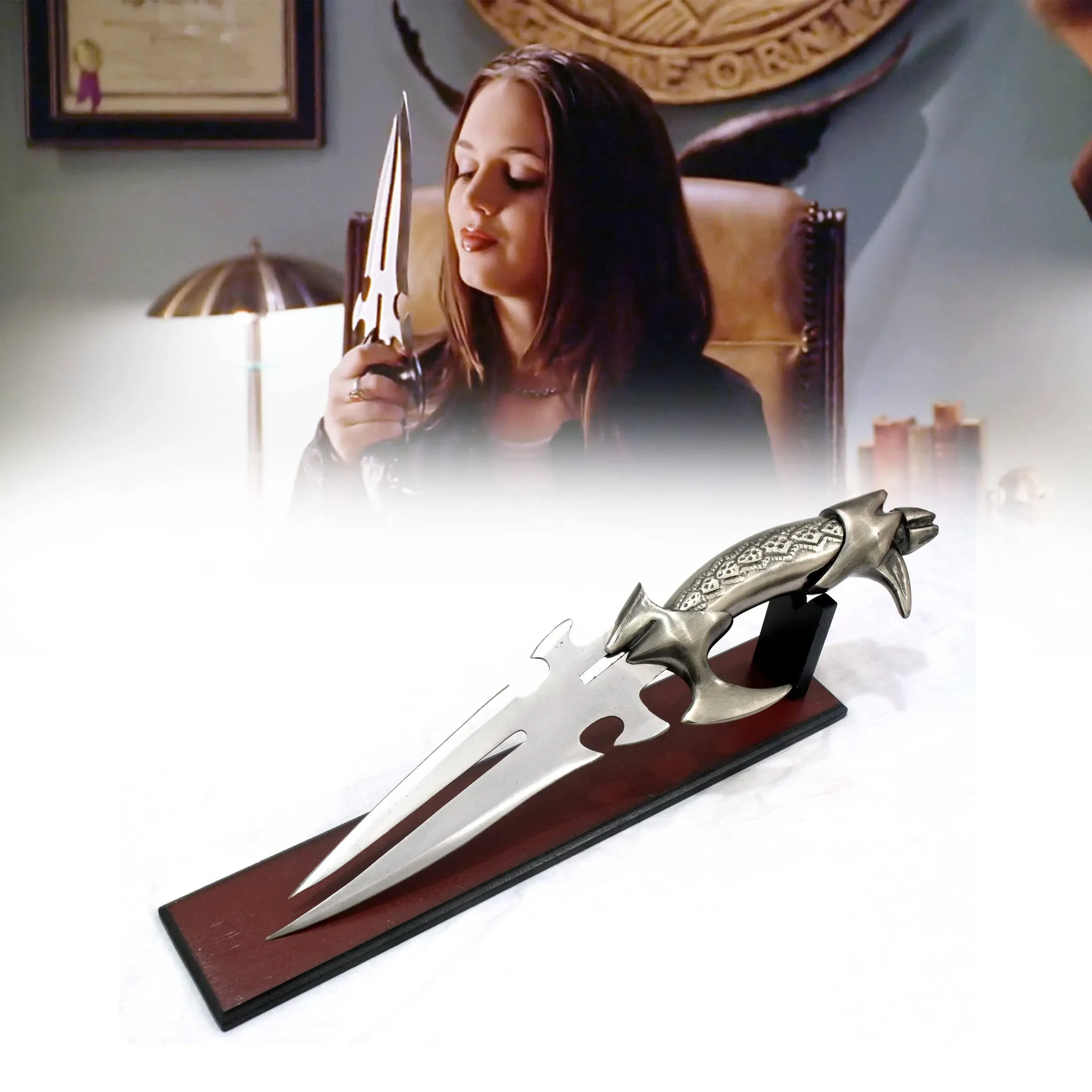 Buffy Jackal Blade Knife The Vampire Slayer Faith Knife with stand - Supernatural