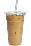 Comfy Package [50 Sets] 24 oz. Crystal Clear Plastic Cups With Strawless Sip-Lids