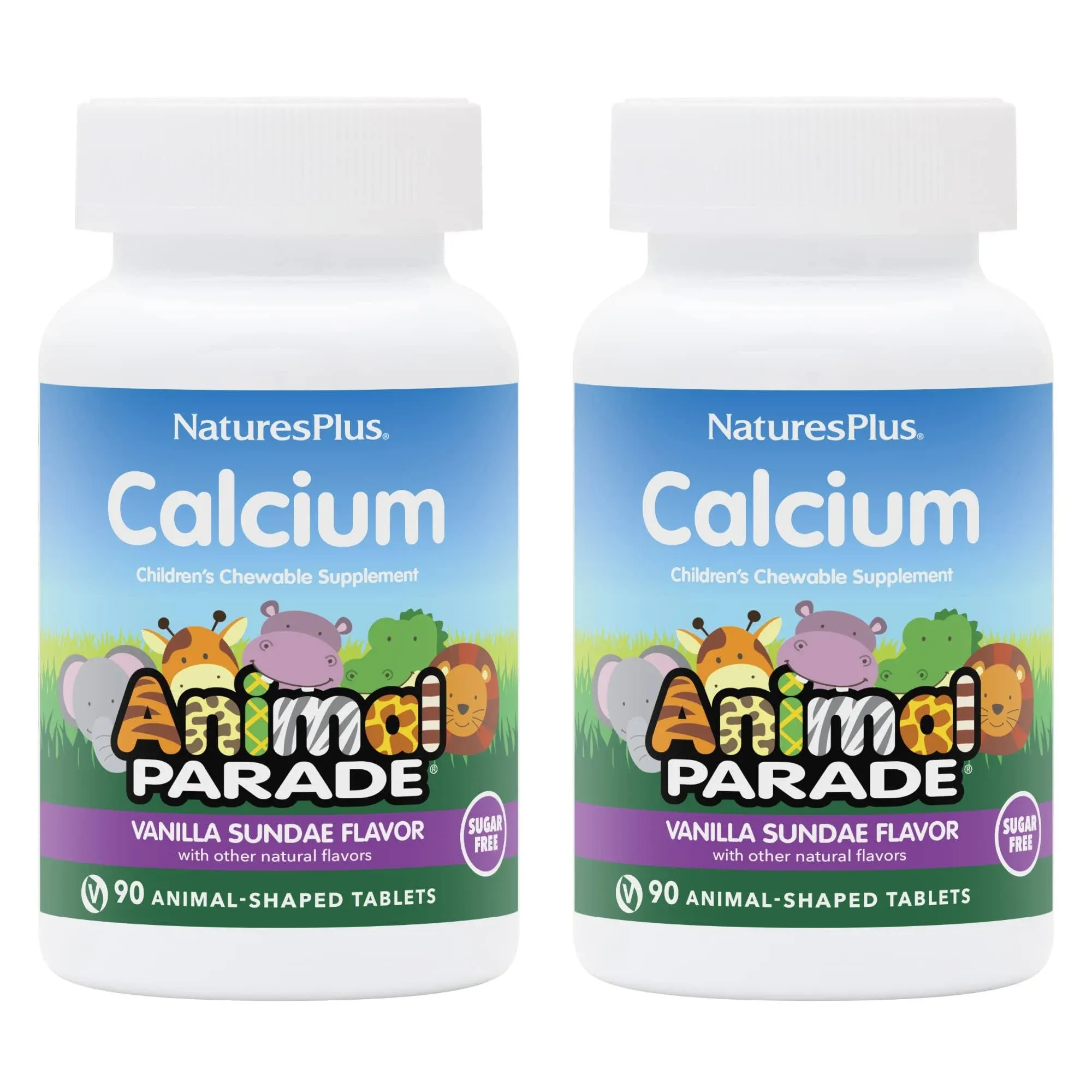 NaturesPlus Animal Parade Source of Life Sugar-Free Children's Calcium (2 Pack ...