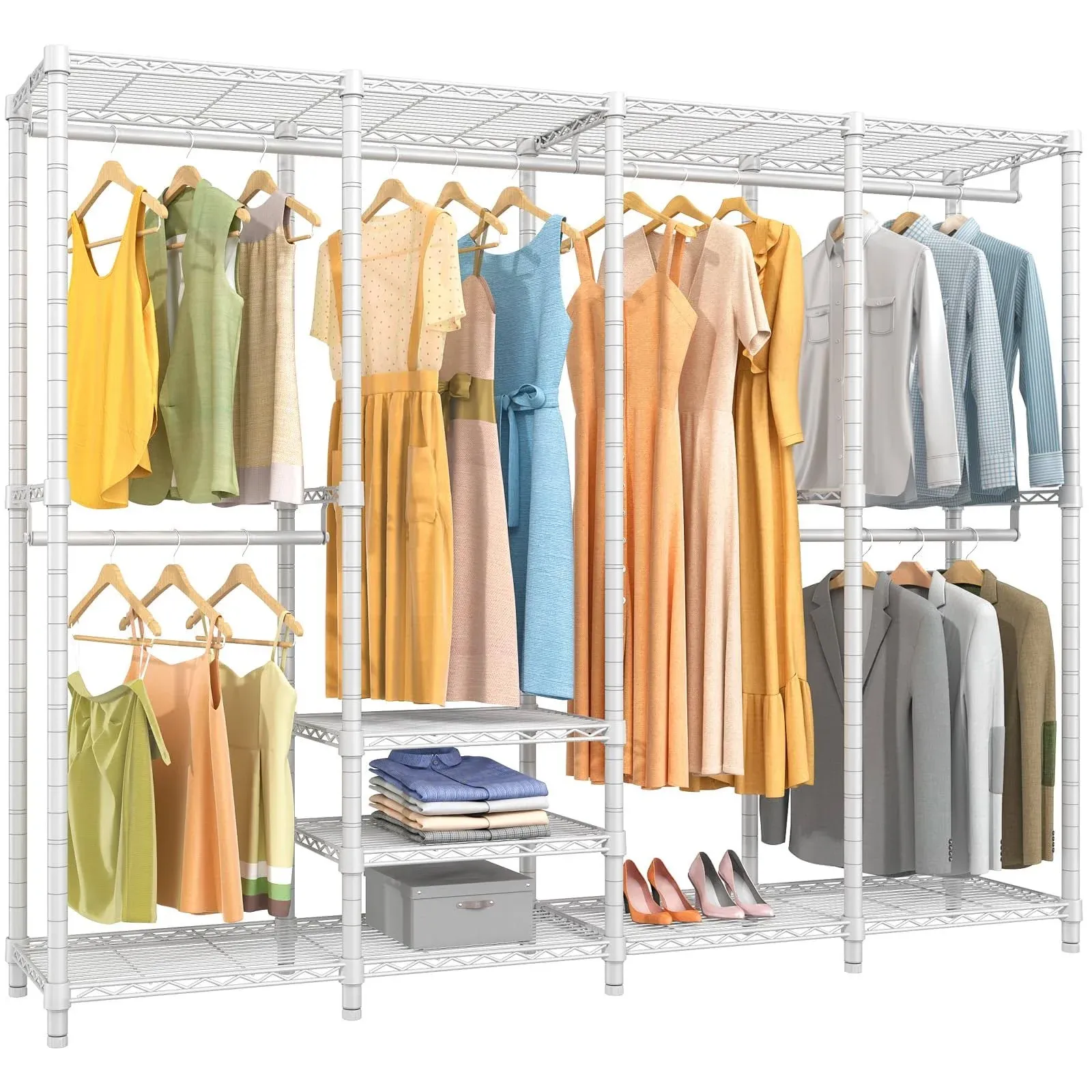 VIPEK V40 Wire Garment Rack Heavy Duty Clothes Rack Freestanding Closet Wardrobe Rack, Max Load 1110lbs, White