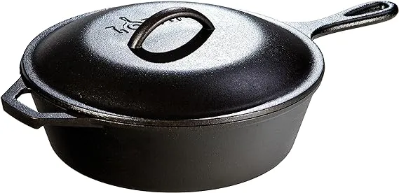 Lodge Cast Iron Covered Deep Skillet