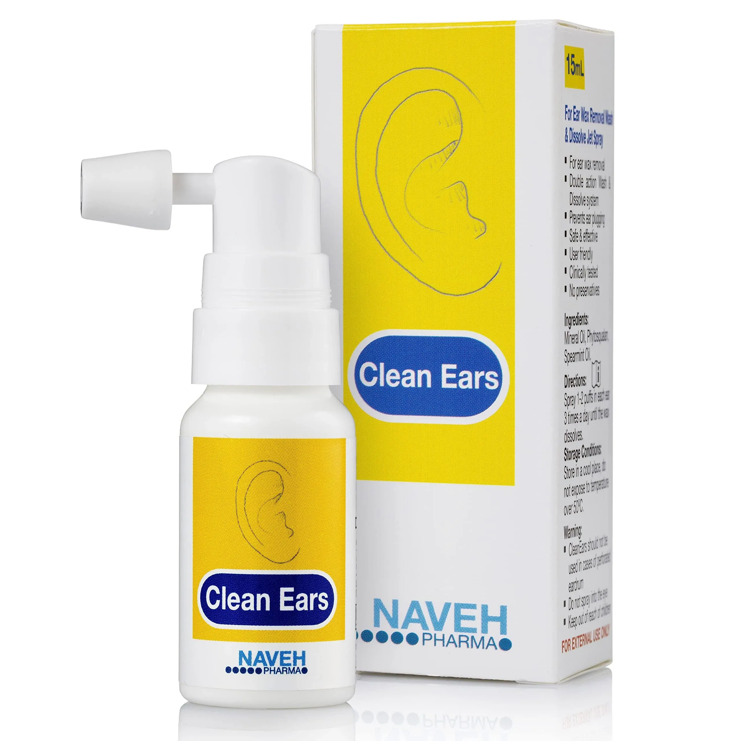 Naveh CleanEars 15ml Ear Wax Removal Spray