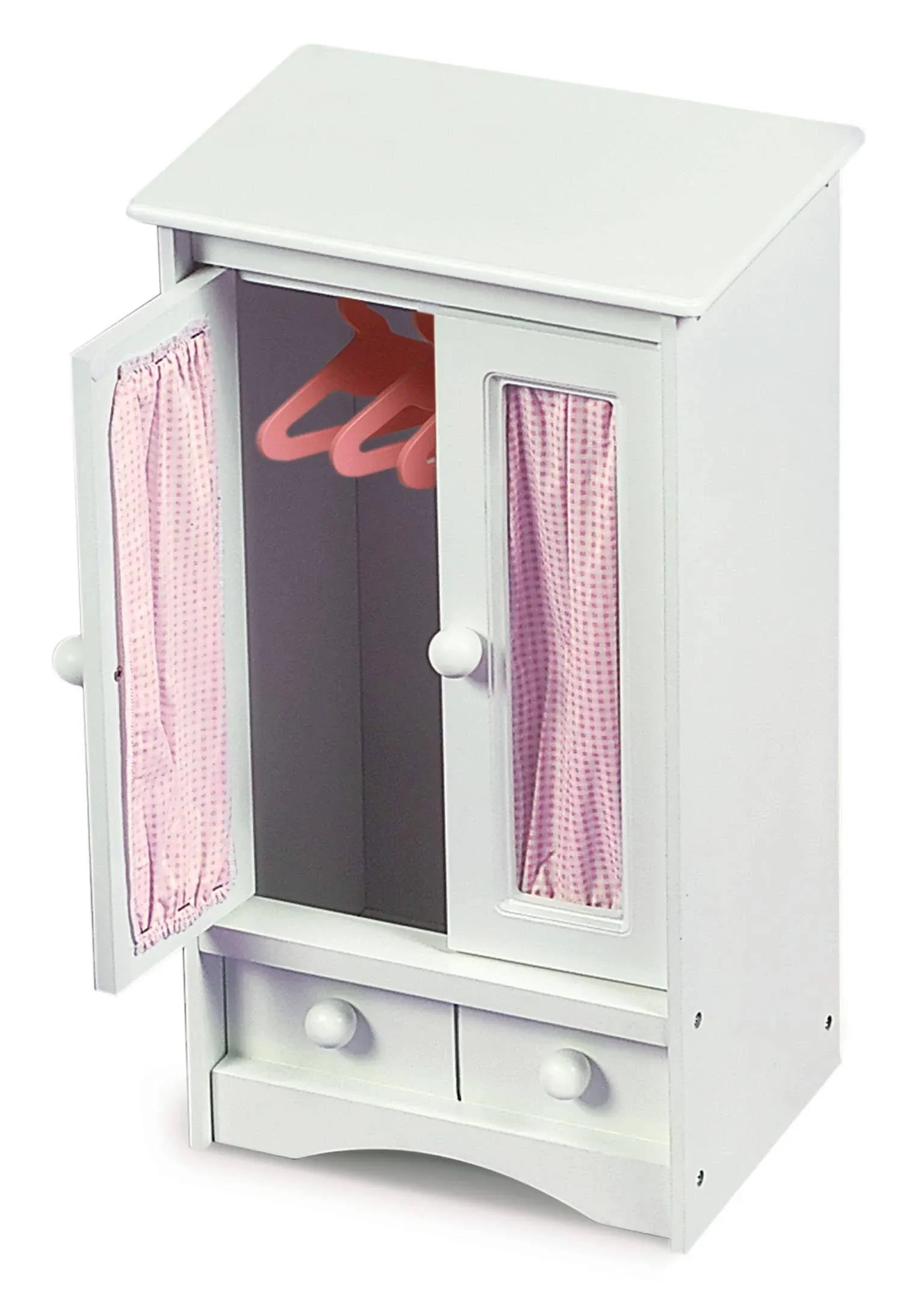 Badger Basket Doll Clothing Armoire with Hangers for Dolls up to 22 inches - White